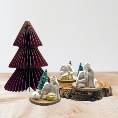 Sagrada Família em tronco madeira | MÉDIO