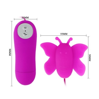 ESTIMULADOR CLITORIS BUTTERFLY VIBRADOR 12 VELOCIDADES LILAC CONTROLE REMOTO