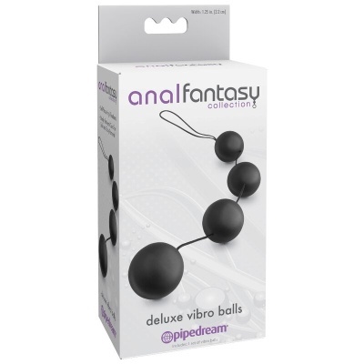 Caixa branca de deluxe vibro balls pretas da marca anal fantasy collection
