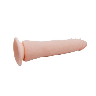Dildo cor de pele com ventosa e textura realista