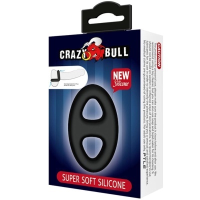 ANEL PENIANO DUPLO DE SILICONE CRAZY BULL