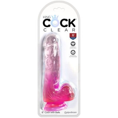 CLEAR - PÊNIS REALISTA COM BOLAS 13,5 CM ROSA