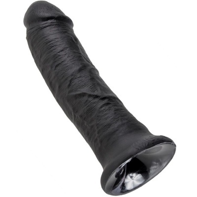 Dildo preto grande com ventosa e textura veia