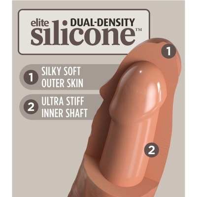 Modelo anatómico em silicone castanho com texto dual-density