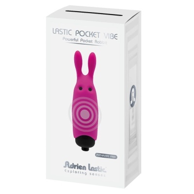 VIBRADOR DE COELHO ROSA DE BOLSO LASTIC