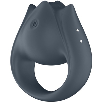 PERFECT PAIR 2 MULTIVIBRANTES 2 EM 1 ANEL PARA PÊNIS E ESTIMULADOR DE DEDO CINZA