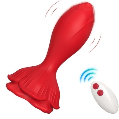 VIBRADOR ROSA E PLUG ANAL PEQUENO CONTROLE REMOTO VERMELHO - VENDING