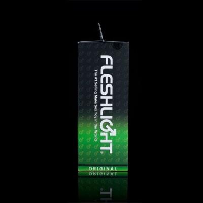 Pacote do produto Fleshlight Original Objectify preto e verde com texto branco