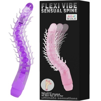 FLEXI VIBE SENSUAL SPINE BENDABLE VIBRADOR PURPLE 23.5 CM