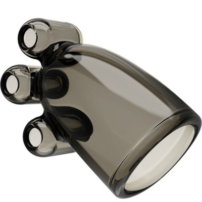 Porta-escovas de dentes em vidro fumado com quatro suportes tubulares