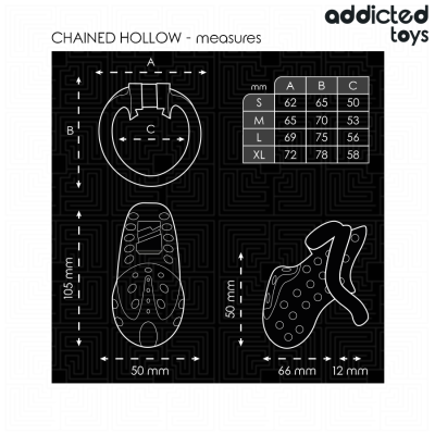 GAIOLA DE PÊNIS OCO COM CORRENTE 10,5 CM