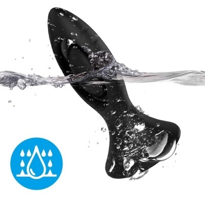 VIBRADOR E PLUG ANAL SILICONE PRETO