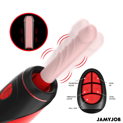 VIBRADOR AUTOMÁTICO BASE PYSTON COM DILDO DE CONTROLE REMOTO