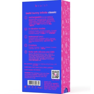BWILD BUNNY INFINITE CLASSIC SILICONE RECHARGEABLE VIBRADORES PACIFIC BLUE