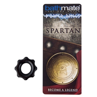 anel preto dentado e embalagem Bathmate Power Rings Spartan