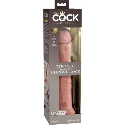 Embalagem de dildo de silicone KING COCK ELITE 10 polegadas cor pele