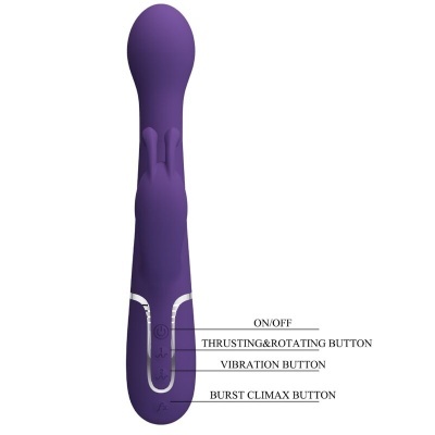 VIBRADOR COELHO DEJON 3 EM 1 MULTIFUNO ROXO