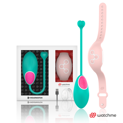 EGG Vibrador com controle remoto de pulso (aqua/pink)