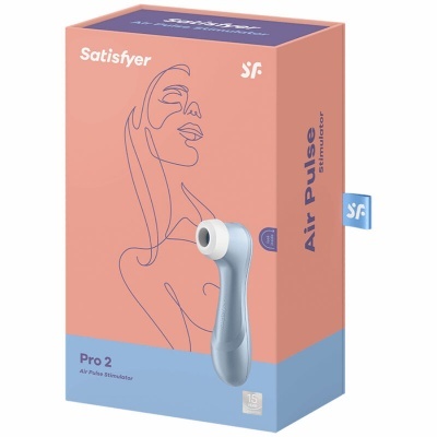 Embalagem do estimulador Satisfyer Pro 2 Air Pulse com desenho line art de uma mulher