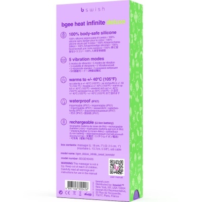 BGEE HEAT INFINITE DELUXE VIBRADOR RECARREGVEL LAVANDA SILICONE
