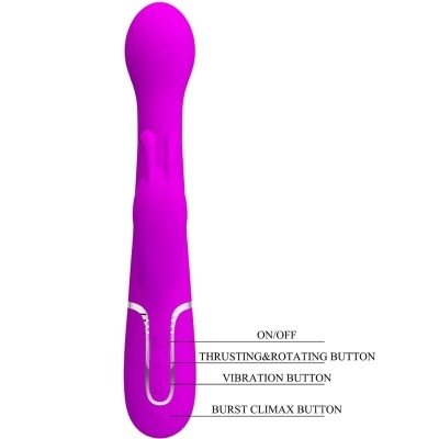 VIBRADOR COELHO DEJON 3 EM 1 MULTIFUNO VIOLETA