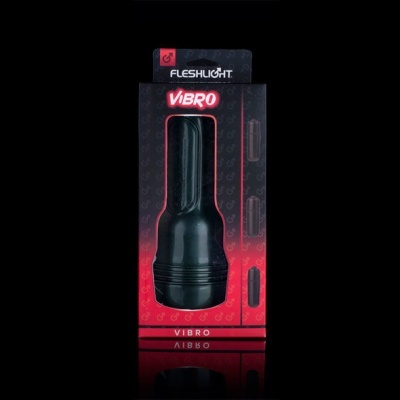 Masturbador masculino Fleshlight Vibro preto na embalagem preta e vermelha