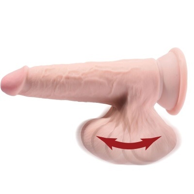 Dildo cor de pele com ventosa e textura detalhada