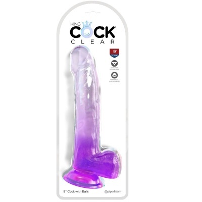 CLEAR - DILDO COM TESTÍCULOS 20,3 CM ROXO