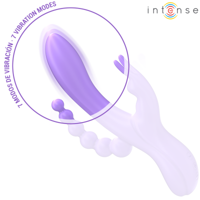 MIKO TRIPLO VIBRADOR COELHO & ESTIMULADOR & ANAL 7 VIBRAÇÕES ROXO
