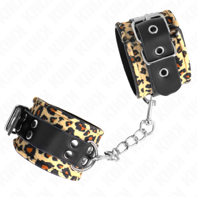 ALGEMAS DE COURO REAL LEOPARDO AJUSTÁVEL 18-29 CM X 5,5 CM