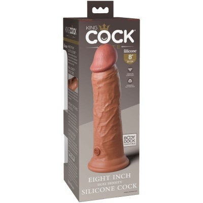 Embalagem de dildo de silicone KING COCK castanho 20 cm