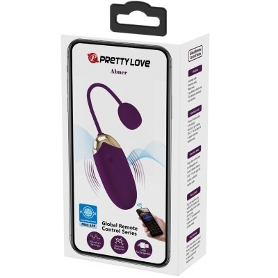 embalagem de controlo remoto para dispositivo adulto PRETTY LOVE Abner roxo e dourado