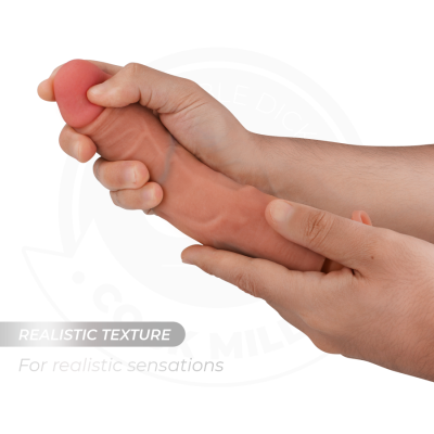 DILDO HIPER-REALISTA COM VENTOSA E IMPULSÃO COM CONTROLE REMOTO 21,5 CM