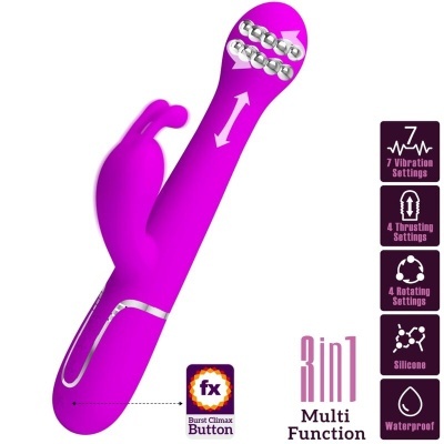 VIBRADOR COELHO DEJON 3 EM 1 MULTIFUNO VIOLETA