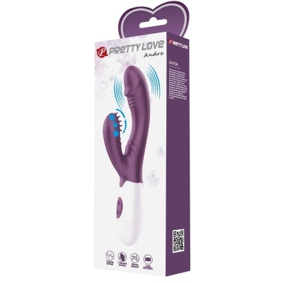 BUTTERFLY KISS VIBRADOR DE COELHO E ESTIMULADOR DE PONTO G ROXO