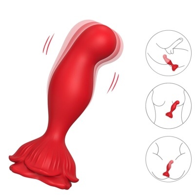 VIBRADOR ROSA E PLUG ANAL CONTROLE REMOTO VERMELHO