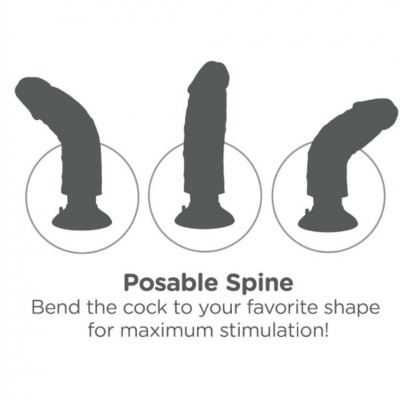 KING COCK 17,78 CM vibrador Penis com testiculos
