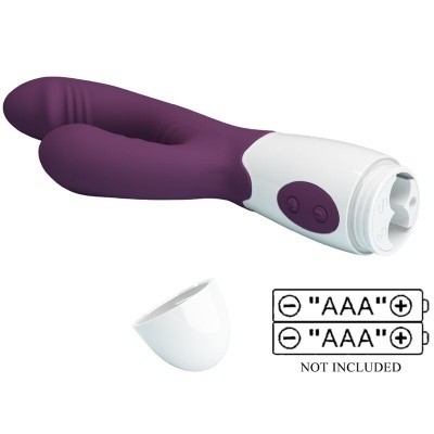 BUTTERFLY KISS VIBRADOR DE COELHO E ESTIMULADOR DE PONTO G ROXO