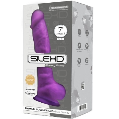 MODELO 1 PÊNIS REALÍSTICO PREMIUM SILEXPAN SILICONE VIOLETA 17,5 CM