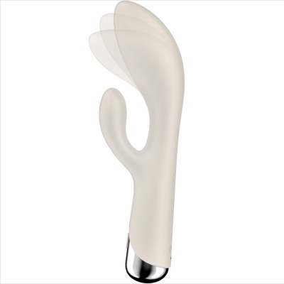 Vibrador ergonómico bege com duas extremidades