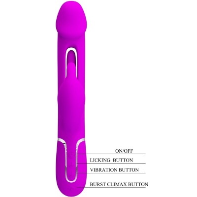 VIBRADOR COELHO DEJON 3 EM 1 MULTIFUNO VIOETA