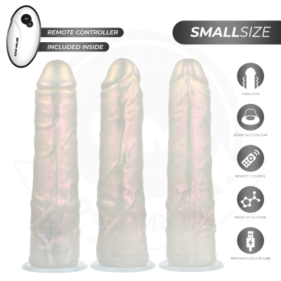DILDO COM VENTOSA, LUZES E VIBRAÇÃO COM CONTROLE REMOTO BRANCO 19,5 CM