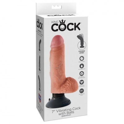 KING COCK 17,78 CM vibrador Penis com testiculos