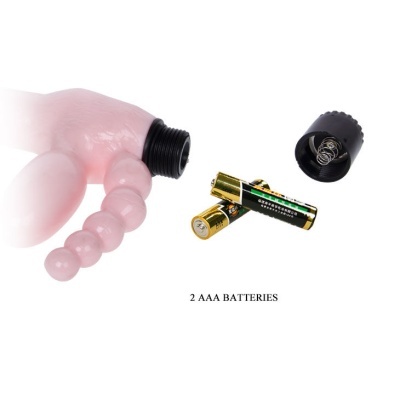 ARNÊS STRAPON SEM CORDA TPR COM VIBRADOR E ESTIMULADOR ANAL 25,4CM
