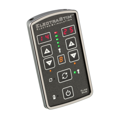 Dispositivo eletrônico preto para electroestimulação com botões e visor digital