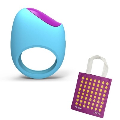 PICOBONG ANEL PENIANO COM VIBRAÇÃO AZUL (app REMOJI)