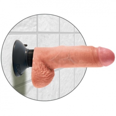 KING COCK 17,78 CM vibrador Penis com testiculos