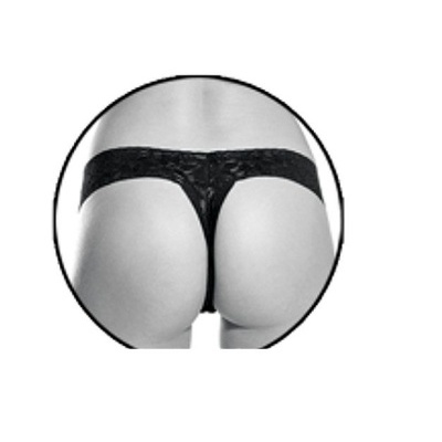 Tanga feminina preta de renda vista de costas