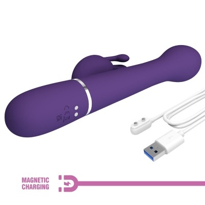 VIBRADOR COELHO DEJON 3 EM 1 MULTIFUNO ROXO
