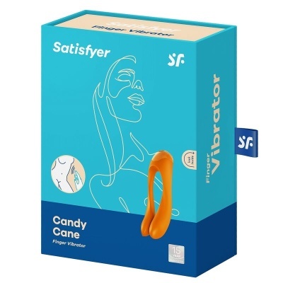 SATISFYER CANDY CANE FINGER VIBRATOR (ORANGE)
